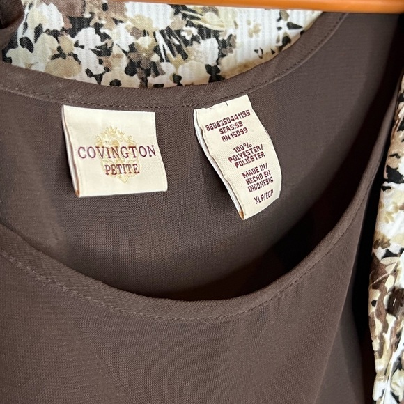 271. Covington Petites Casual 2-pc Blouse/Tank Set XLP - Picture 5 of 8